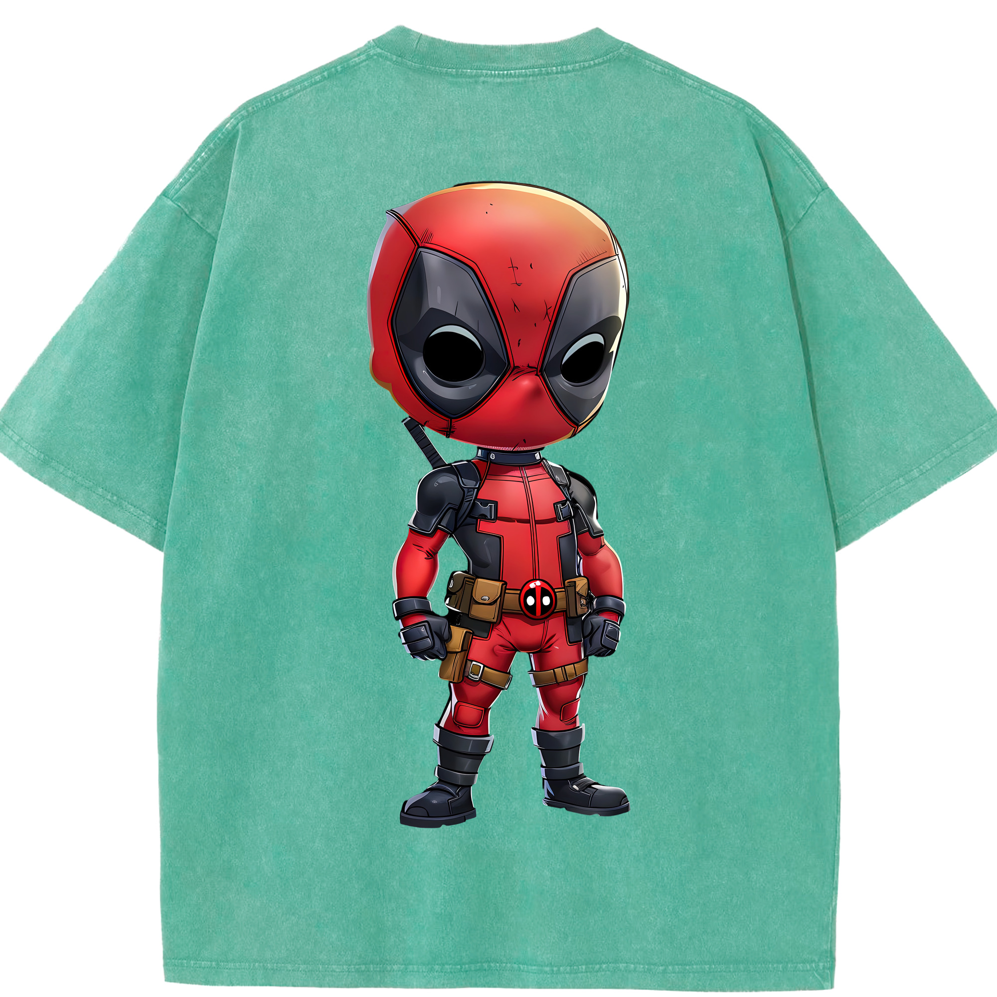 （画像用） Deadpool デッドプール 綿100% ヴィンテージ風 半袖Tシャツ（背面プリント）